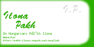 ilona pakh business card